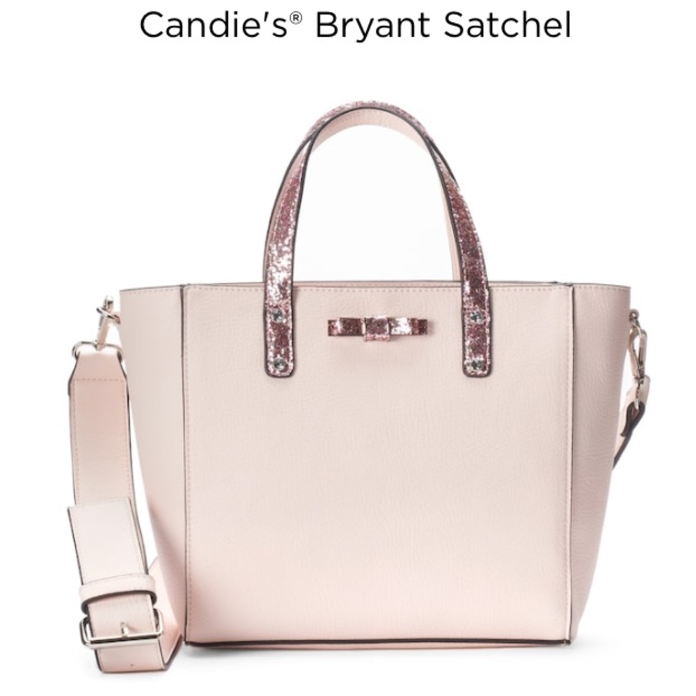 Candie’s Bryant Satchel in Blush pink with glitter